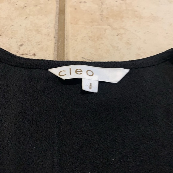 Cleo Black Sleeveless V-Neck Tank Top - Size Small Petite (S/P) - Picture 2 of 6